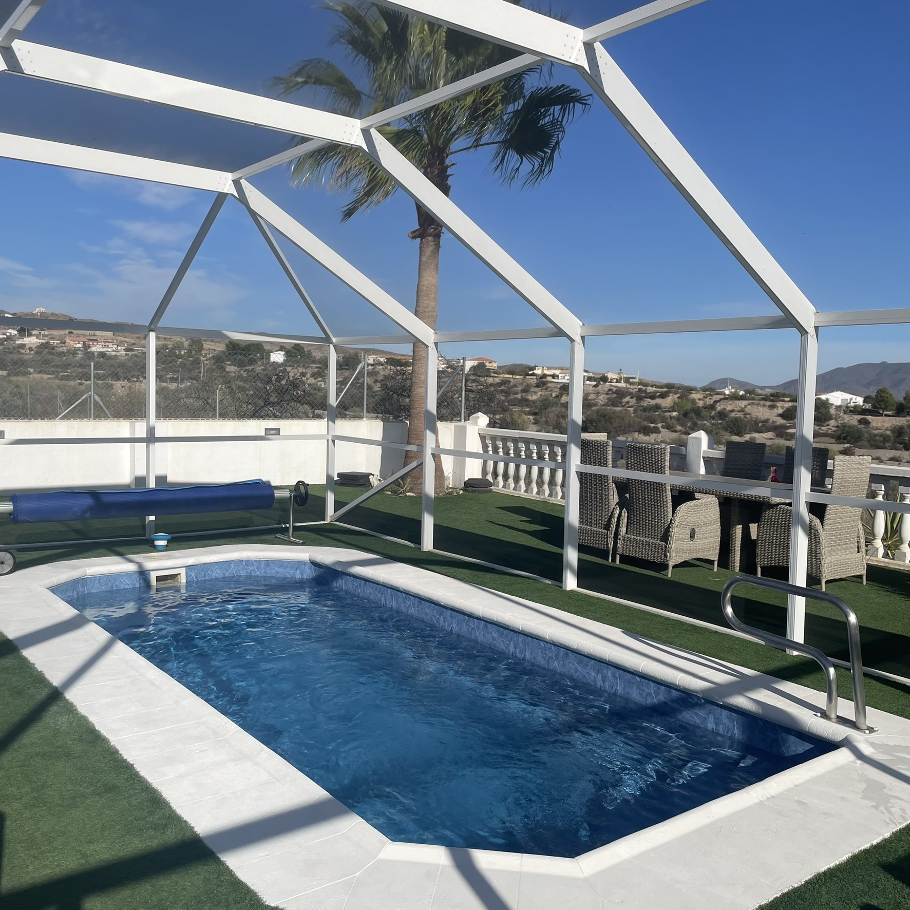 Pool under fly-free canopy (screen is not glass)